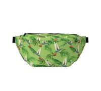 Marsupio grande per donne e uomini, con colibrì verde e foglia di palma, borsa a tracolla da viaggio per donne alla moda, borsa da cintura per donne e uomini, borsa a tracolla, marsupio da donna con