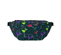 Marsupio grande per donne e uomini, con motivo a calice di vino, borsa a tracolla da viaggio per donne alla moda, borsa a tracolla per donne e uomini, marsupio da donna con cinturino regolabile