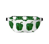 Marsupio grande per donne e uomini, con motivo a peperoni, verde, da viaggio, alla moda, da donna, da uomo, a tracolla, con cinturino regolabile, Come nella foto, Taglia unica, Zaino da escursionismo