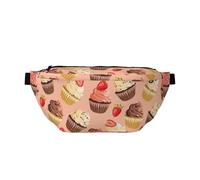 Marsupio grande per donne e uomini, con stampa di fragole e sundae rosa, borsa a tracolla da viaggio da donna, alla moda, borsa da cintura per donne e uomini, borsa a tracolla, marsupio da donna con