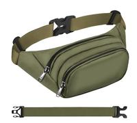 Marsupio grande per donne e uomini - Syican Marsupio con 3 tasche con cerniera, regali per godersi sport, viaggi, allenamento, casual, borse a tracolla a mani libere, adatta per iPad Max 7,9 '' e