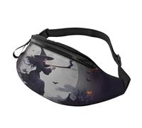 Marsupio grande per Halloween da strega, unisex, con jack per cuffie e tasche con cerniera, cintura regolabile per sport, corsa, escursionismo, campeggio, allenamento, ciclismo, 3D, Taglia unica