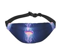 Marsupio grande per ragazzi con meduse luminose, borsa a tracolla da viaggio, adatta per praticare sport, corsa, ciclismo, viaggi, pesca