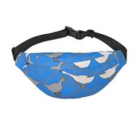 Marsupio grande per ragazzi con motivo d'oca grigia, borsa a tracolla da viaggio, adatta per praticare sport, corsa, ciclismo, viaggi, pesca