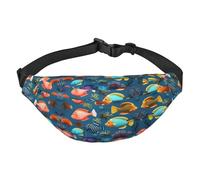 Marsupio grande per ragazzi con pesci di barriera sottomarina, borsa a tracolla da viaggio, adatta per praticare sport, corsa, ciclismo, viaggi, pesca