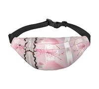 Marsupio grande per ragazzi con scala in fiore di ciliegio rosa, borsa a tracolla da viaggio, adatta per praticare sport, corsa, ciclismo, viaggi, pesca