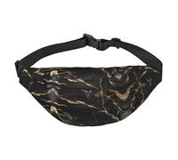 Marsupio grande per ragazzi in marmo nero oro, borsa a tracolla da viaggio, adatto per praticare sport, corsa, ciclismo, viaggi, pesca