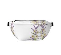 Marsupio grande per sport all'aria aperta, con stampa di lavanda e margherite, marsupio a tracolla per donne e uomini, da viaggio, per allenamento