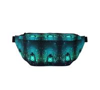 Marsupio grande per sport all'aria aperta, con stampa di lucciole e lanterne, marsupio a tracolla per donne e uomini, da viaggio, per allenamento