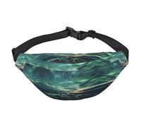 Marsupio grande Sea Under the Aurora Borealis Boys, borsa a tracolla da viaggio, adatto per praticare sport, corsa, ciclismo, viaggi, pesca
