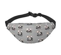 Marsupio grigio a forma di topo, leggero e impermeabile, adatto per viaggi e uso quotidiano, design alla moda, per uomini e donne.