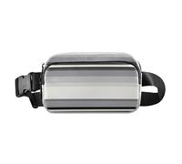 Marsupio grigio dal design casual geometrico elegante per donne e uomini, mini marsupio con cerniera con tracolla regolabile per lo shopping, lo sport, il lavoro, Grigio Casual Designer Geometrico, 1