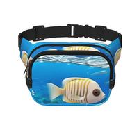 Marsupio Happy Ocean Holiday Square a doppio strato con tracolla regolabile - marsupio da viaggio - perfetto per sport all'aria aperta, nero, Taglia unica