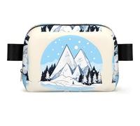 Marsupio impermeabile con montagne innevate per uomo e donna, marsupio regolabile per viaggi, borsa a tracolla leggera per corsa e palestra