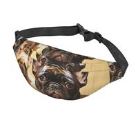 Marsupio impermeabile con motivo ad anguria ad acquerello, per donne e uomini, con cintura regolabile, casual, borsa a tracolla da viaggio, per sport, corsa, ciclismo, Simpatico Bulldog francese