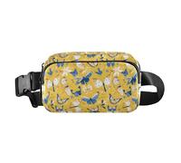 Marsupio impermeabile con squalo blu oceano, con cinghia regolabile, per viaggi, vacanze, corsa, Farfalla Bella, 1 Size