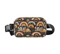 Marsupio impermeabile con squalo blu oceano, con cinghia regolabile, per viaggi, vacanze, corsa, Stile Boho arcobaleno, 1 Size