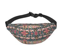Marsupio impermeabile con stampa di fenicotteri e fiori da donna e uomo, con tasche a 3 cerniere, per corsa e viaggi, nero, taglia unica, alla moda, nero, taglia unica, alla moda, Nero , Taglia unica,