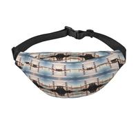 Marsupio impermeabile con stampa Golden Gate Bridge, unisex, con 3 tasche con cerniera, per corsa e viaggi, nero, taglia unica, alla moda, nero, taglia unica, alla moda, Nero , Taglia unica, alla moda