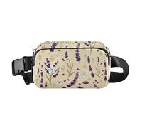 Marsupio impermeabile con tracolla regolabile alla moda borsa a tracolla da viaggio essenziale modello ripetuto progettato viola lavanda donne uomini per ciclismo escursionismo palestra, Motivo