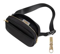Marsupio impermeabile da 1,5 l, unisex, con tracolla regolabile, in nylon leggero, per escursionismo, corsa e viaggi, include portabottiglie gratuito, Nero , taglia unica, sport per il tempo
