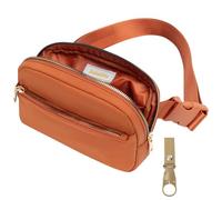 Marsupio impermeabile da 1,5 l, unisex, con tracolla regolabile, in nylon leggero, per escursionismo, corsa e viaggi, include portabottiglie gratuito, Cognac, taglia unica, sport per il tempo