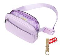 Marsupio impermeabile da 1,5 l, unisex, con tracolla regolabile, in nylon leggero, per escursionismo, corsa e viaggi, include portabottiglie gratuito, Viola chiaro, taglia unica, sport per il tempo