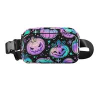 Marsupio impermeabile da donna, alla moda, con zucca al neon, alla moda, 20,3 x 13,5 x 5,8 cm, divertente e carino, zucca neon alla moda, 20,3 x 13,5 x 5,8 cm, divertente, Neon zucca alla moda, 8 x