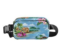 Marsupio impermeabile da donna, blu paradiso tropicale, marsupio da donna, marsupio da escursionismo, blu paradiso tropicale, 20,3 x 13,5 x 5,8 cm, divertente, blu paradiso tropicale, 20,3 x 13,5 x
