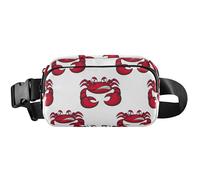 Marsupio impermeabile da donna con granchio rosso arrabbiato, marsupio luminoso da donna, granchio rosso fumetto arrabbiato, 20,3 x 13,5 x 5,8 cm, divertente, carino, granchio rosso fumetto arrabbiato