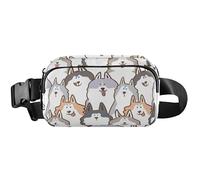 Marsupio impermeabile da donna con motivo di cane carino, marsupio funky per donne, carino riunione di cani, 20,3 x 13,5 x 5,8 cm, divertente e carino riunione di cani, 20,3 x 13,5 x 5,8 cm