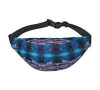 Marsupio impermeabile da donna con stampa di conchiglie subacquee con 3 tasche con cerniera per corsa e viaggi, nero, taglia unica, alla moda, nero, taglia unica, alla moda, Nero , Taglia unica, alla