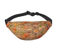 Marsupio impermeabile da donna con stampa ramen e portauovo, con 3 tasche con cerniera, per corsa e viaggi, nero, taglia unica, alla moda, nero, taglia unica, alla moda, Nero , Taglia unica, alla moda