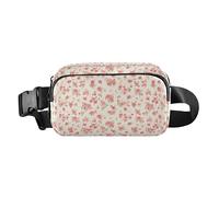 Marsupio impermeabile Hoho con fiocco di neve Merry Christmas rosso con cinghia regolabile per viaggi vacanze corsa, Seamless Pattern Rose Rosse, 1 Size
