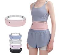 Marsupio impermeabile in nylon elastico di grande capacità, leggero, da corsa, per donne e uomini, pantaloncini da fitness, cintura traspirante, rosa, Classico
