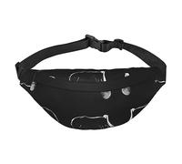 Marsupio impermeabile in poliestere con cintura regolabile, versatile borsa a tracolla per uomini e donne, Cavallo sotto la luna, Taglia unica