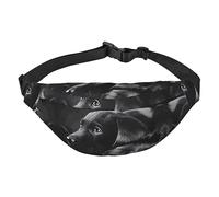 Marsupio impermeabile in poliestere con cintura regolabile, versatile borsa a tracolla per uomini e donne, Cucciolo Labrador Nero, Taglia unica