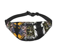 Marsupio impermeabile in poliestere con cintura regolabile, versatile borsa a tracolla per uomini e donne, Noi esercito fresco bandiera americana aquila, Taglia unica