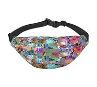 Marsupio impermeabile in poliestere con cintura regolabile, versatile borsa a tracolla per uomini e donne, Fiore colorato., Taglia unica