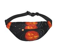 Marsupio impermeabile in poliestere con cintura regolabile, versatile borsa a tracolla per uomini e donne, Sistema solare della galassia dello spazio esterno, Taglia unica