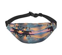 Marsupio impermeabile in poliestere con cintura regolabile, versatile borsa a tracolla per uomini e donne, Coconut Beach - Amaca al tramonto, Taglia unica