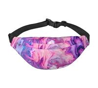 Marsupio impermeabile in poliestere con cintura regolabile, versatile borsa a tracolla per uomini e donne, Marmo Viola Colorato, Taglia unica