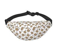 Marsupio impermeabile in poliestere con cintura regolabile, versatile borsa a tracolla per uomini e donne, Biscotti Cibo Biscotti al cioccolato, Taglia unica