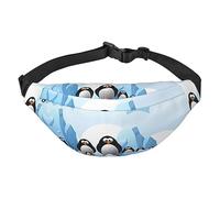 Marsupio impermeabile in poliestere con cintura regolabile, versatile borsa a tracolla per uomini e donne, Pinguino Antartide Ice, Taglia unica
