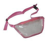 Marsupio impermeabile in PVC trasparente con tracolla regolabile, marsupio da uomo, sottile e leggero, per sport all'aria aperta, gite in spiaggia, concerti., rosa