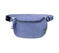 Marsupio in cotone riciclato GRS da 220 g/m², 25 x 17 x 8 cm, doppia chiusura a cerniera, tracolla regolabile, Blu navy, Marsupio