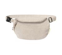 Marsupio in cotone riciclato GRS da 220 g/m², 25 x 17 x 8 cm, doppia chiusura a cerniera, tracolla regolabile, naturale, Marsupio