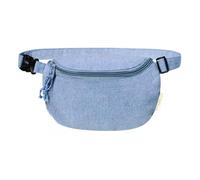 Marsupio in cotone riciclato GRS da 220 g/m², 25 x 17 x 8 cm, doppia chiusura a cerniera, tracolla regolabile, blu, Marsupio