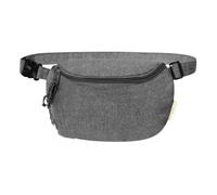 Marsupio in cotone riciclato GRS da 220 g/m², 25 x 17 x 8 cm, doppia chiusura a cerniera, tracolla regolabile, Nero , Marsupio