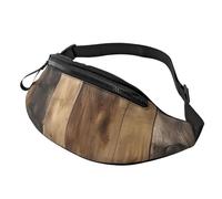 Marsupio in legno rustico con stampa a assi di legno, leggero, regolabile, per viaggi, corsa, escursionismo, uso quotidiano